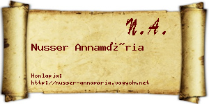 Nusser Annamária névjegykártya